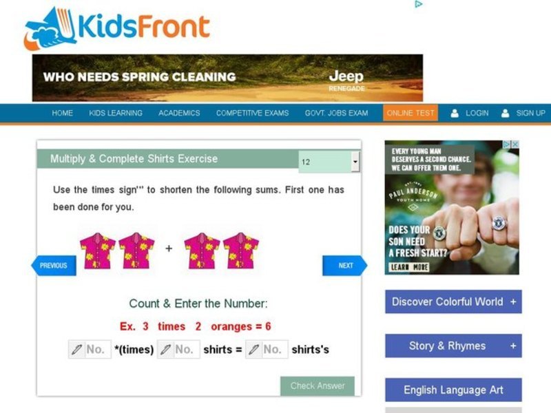 Using Addition to Learn Multiplication #12 Interactive