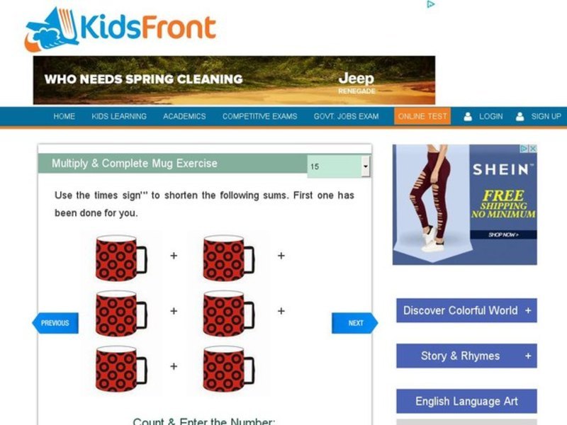 Moving From Addition to Multiplication Interactive