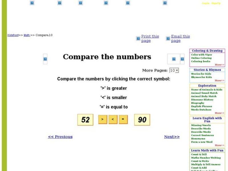 Compare the Numbers 10 Interactive