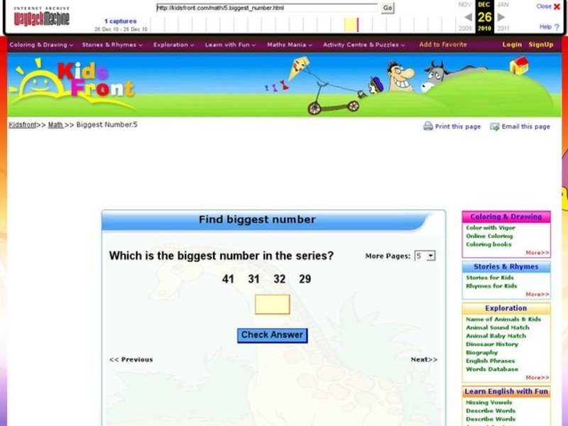 Find Biggest Number 5 Interactive