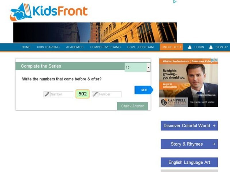 Complete the Number Series #15 Interactive