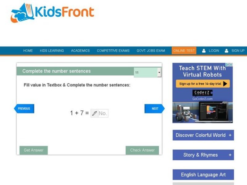 Complete the Number 11 Interactive