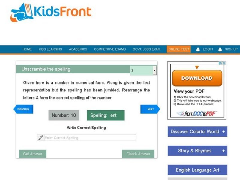 Unscramble the Spelling 3 Interactive