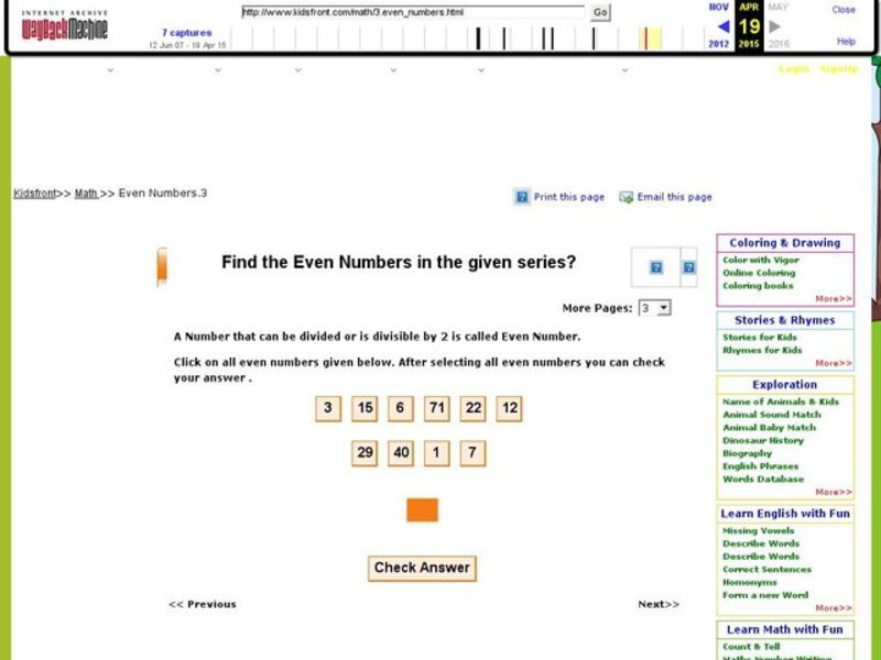 Find the even numbers Interactive