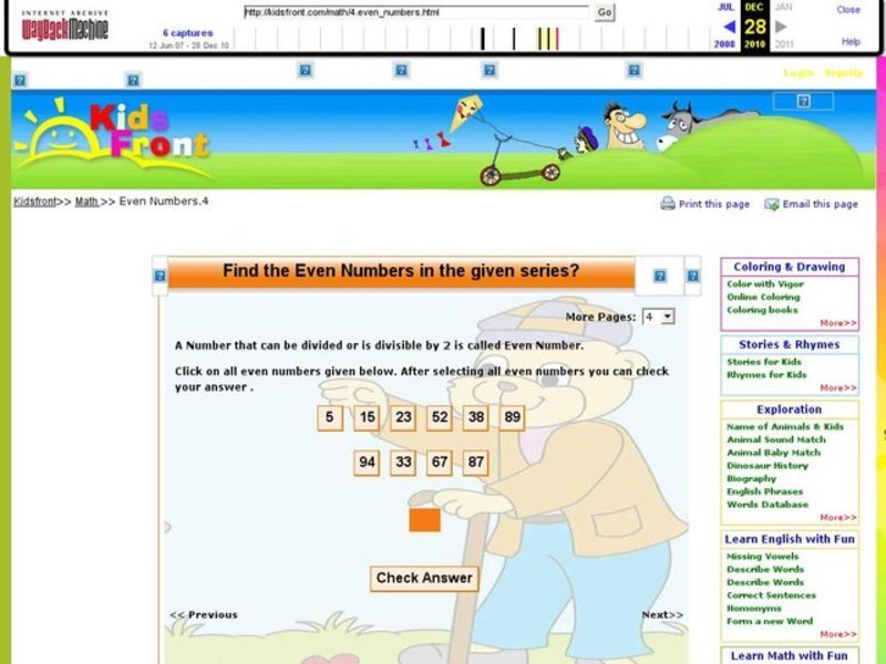 Find the Even Numbers 4 Interactive