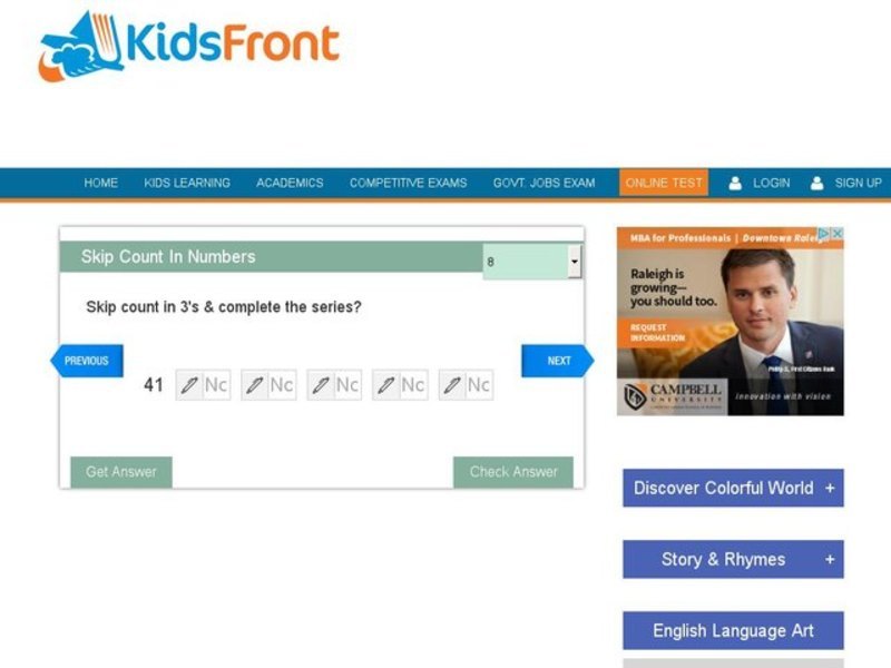 Skip Count In Numbers: by 3 Interactive