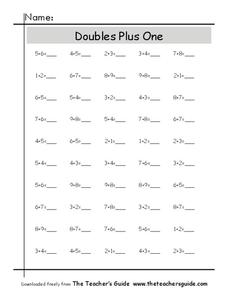Doubles Plus One Worksheet
