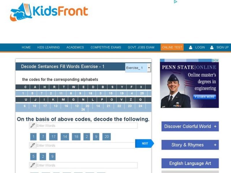 Fill Words Exercise 1 Interactive
