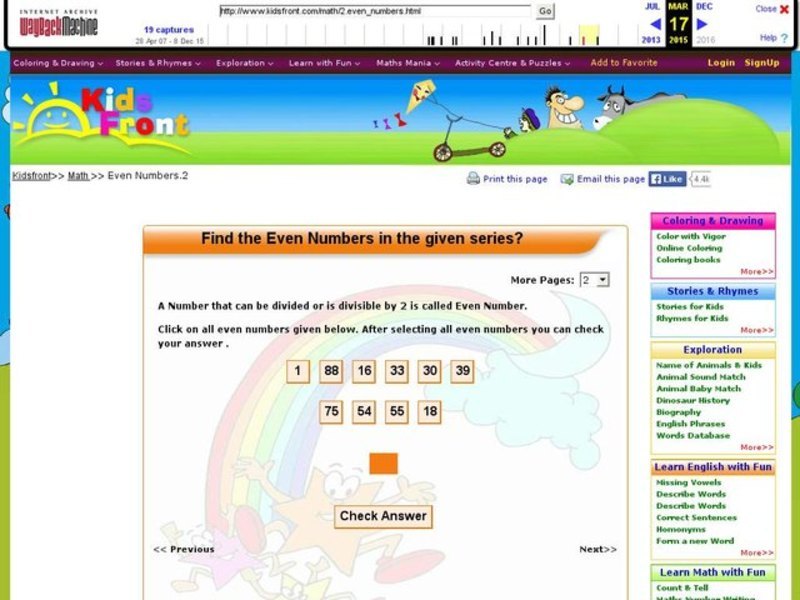 Find the Even Numbers 2 Interactive