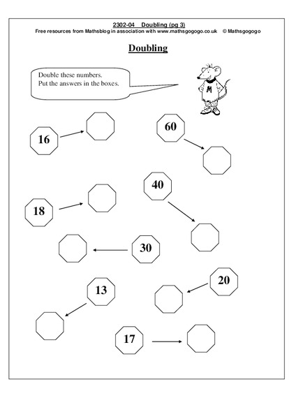 Doubling Worksheet