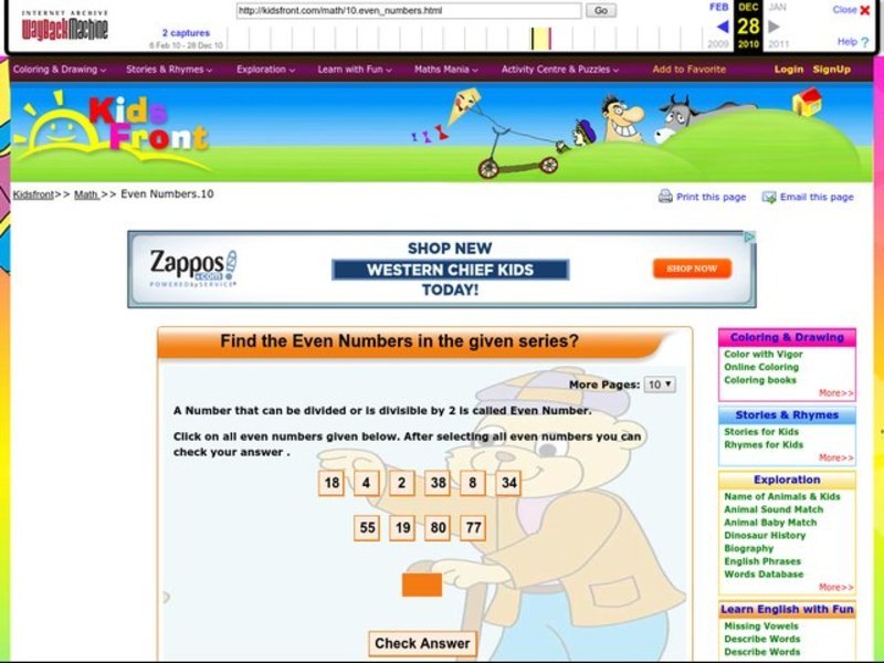 Find the even numbers Interactive