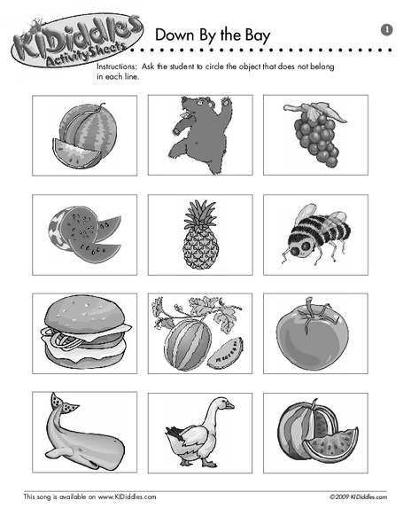 Down By the Bay Worksheet