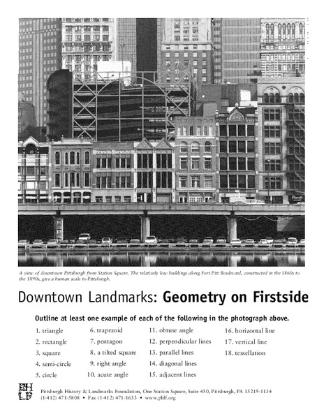 Downtown Landmarks: Geometry on Firstside Worksheet