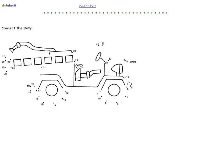 Dot to Dot Worksheet
