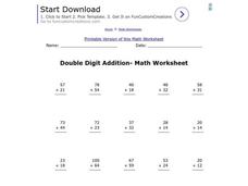 Double Digit Addition Worksheet