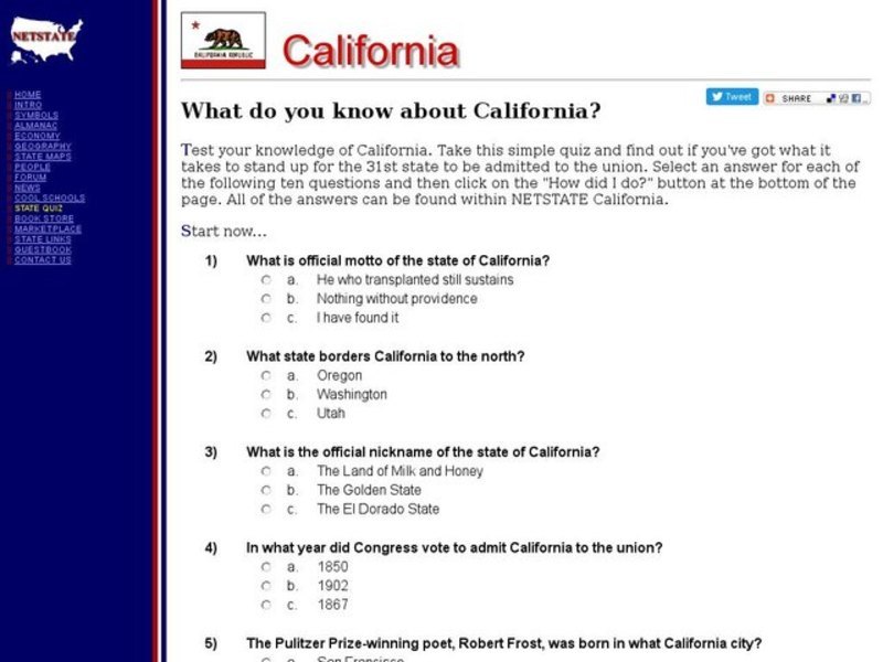 What Do You Know About California? Interactive