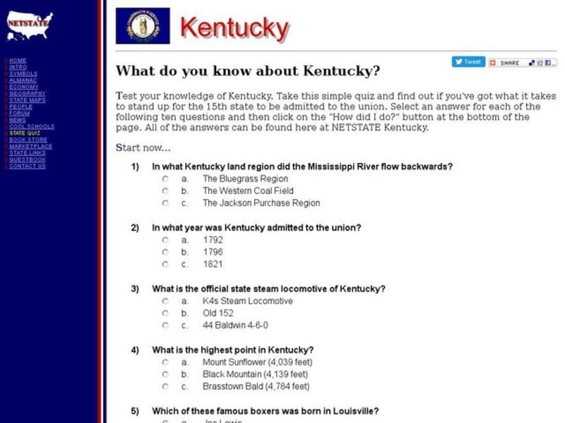 What Do You Know About Kentucky? Interactive