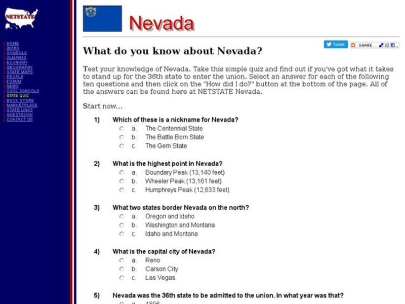 What Do You Know About Nevada? Interactive