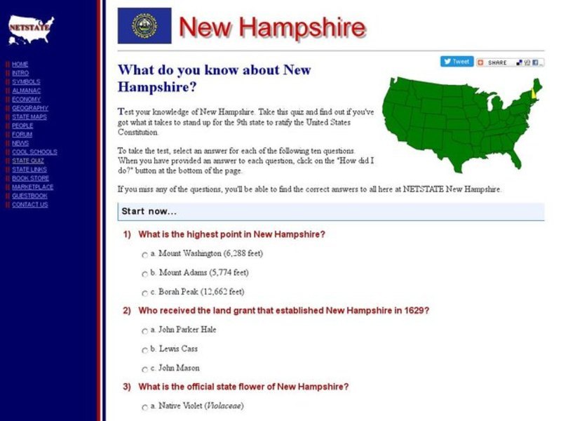 What Do You Know About New Hampshire? Interactive