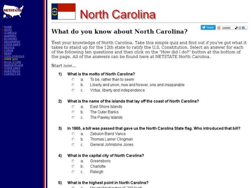 What Do You Know About North Carolina? Interactive