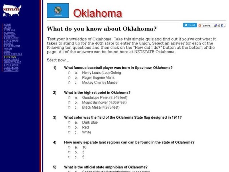 What Do You Know About Oklahoma? Interactive