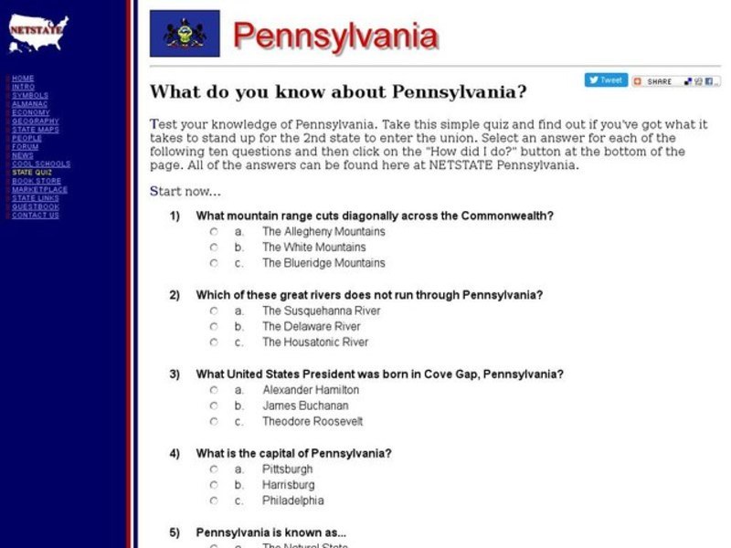 What Do You Know About Pennsylvania? Interactive