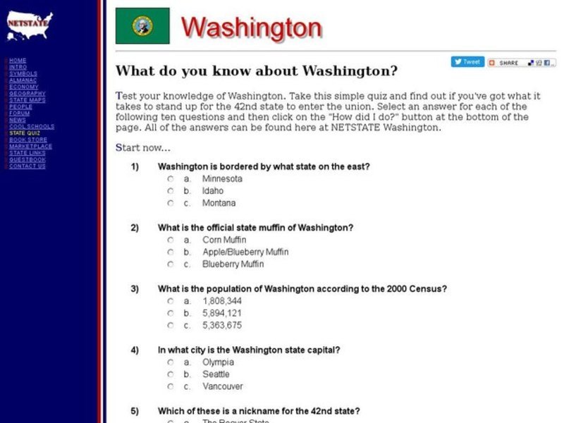 What Do You Know About Washington? Interactive