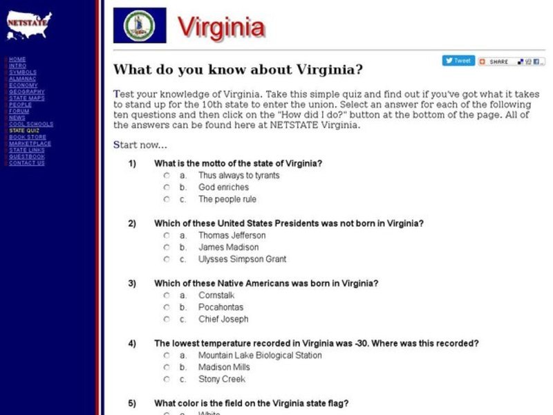 What Do You Know About Virginia? Interactive