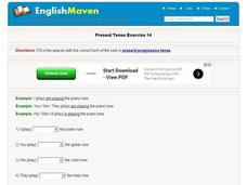 Present Tense Exercise 14 Interactive
