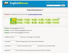 Present Tense Exercise 17 Interactive
