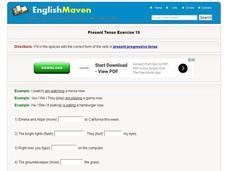 Present Tense Exercise 19 Interactive