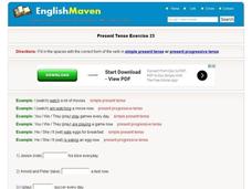 Present Tense Exercise 23 Interactive
