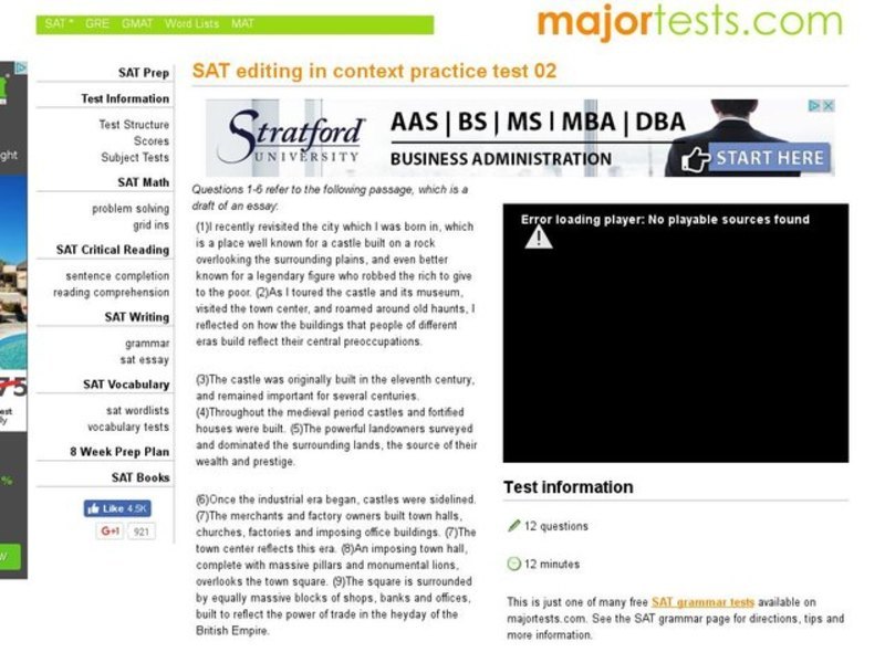 SAT Editing in Context Practice Test 02 Interactive