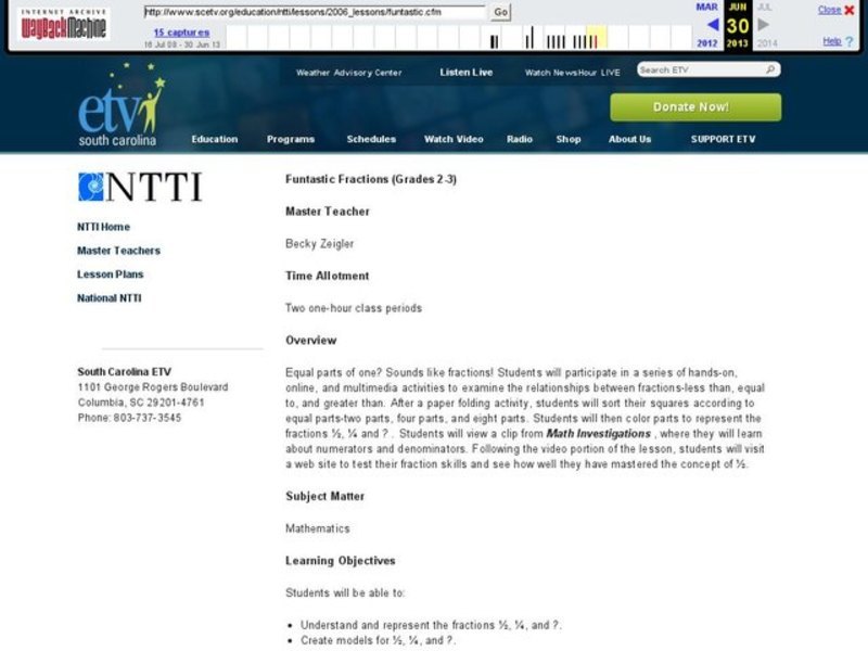 Funtastic Fractions Lesson Plan