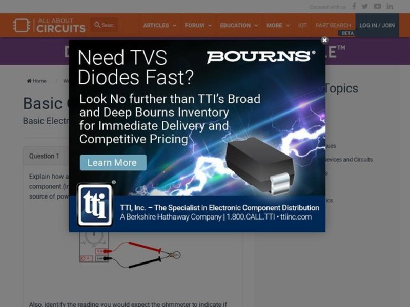 Basic Ohmmeter Use Interactive
