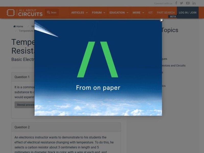 Temperature Coefficient of Resistance Interactive