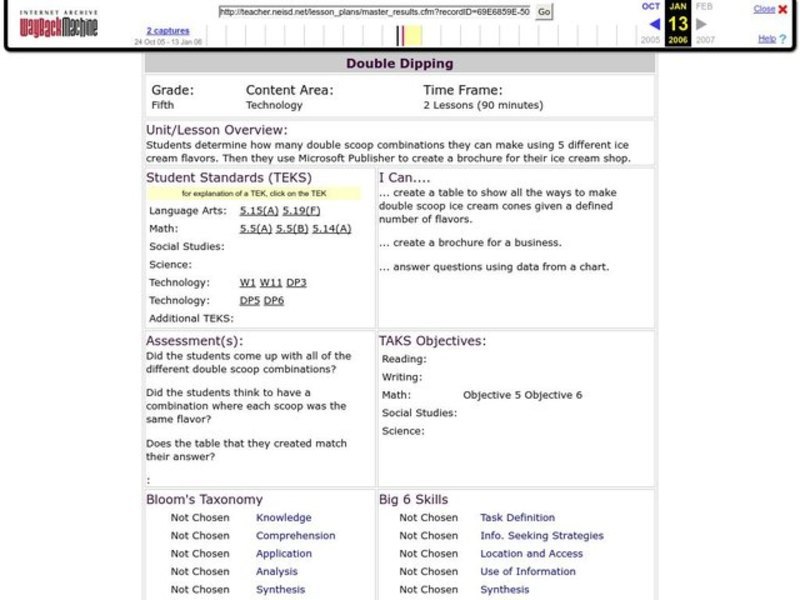 Double Dipping Lesson Plan