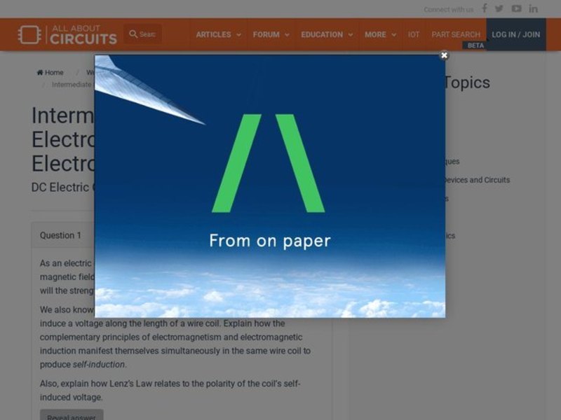 Intermediate Electromagnetism and Electromagnetic Induction Interactive