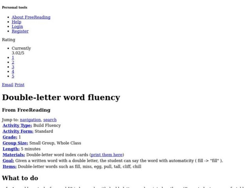 Double-Letter Word Fluency Lesson Plan