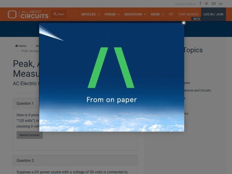 Peak, Average, and RMS Measurements Interactive