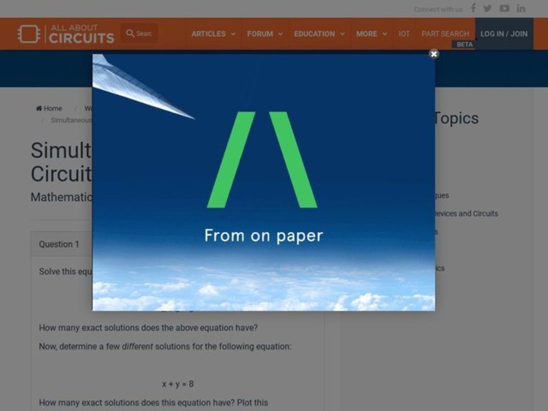 Simultaneous Equations for Circuit Analysis Interactive