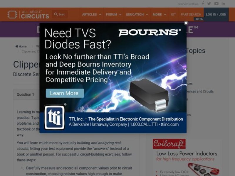 Clipper and Clamper Circuits Clipper and Clamper Circuits Interactive