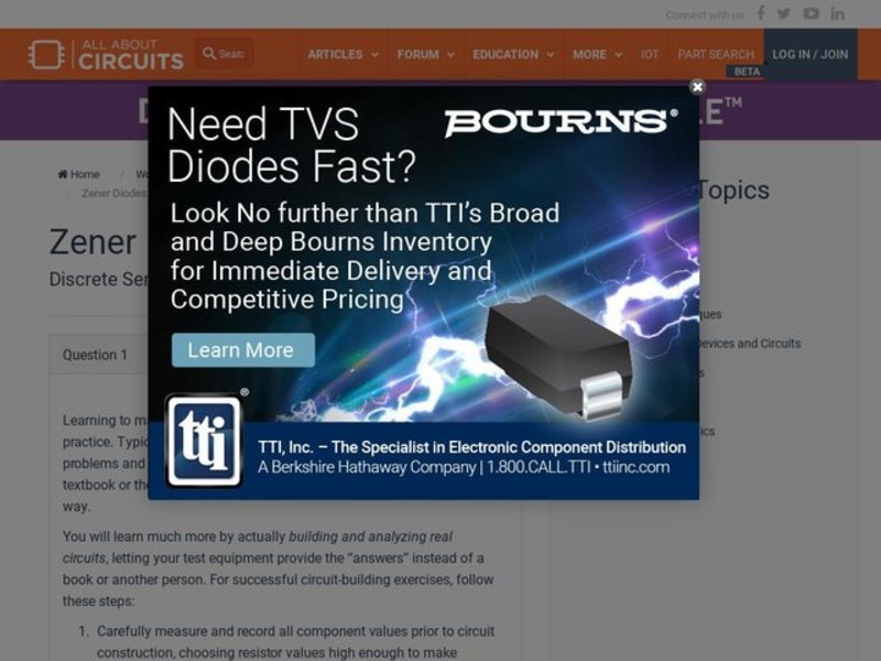 Zener diodes Interactive