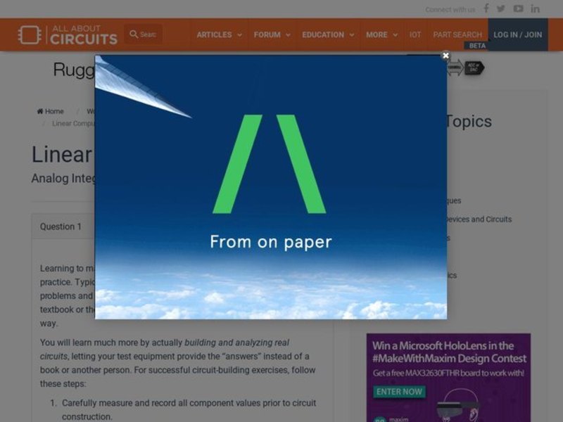 Linear Computational Circuitry Interactive