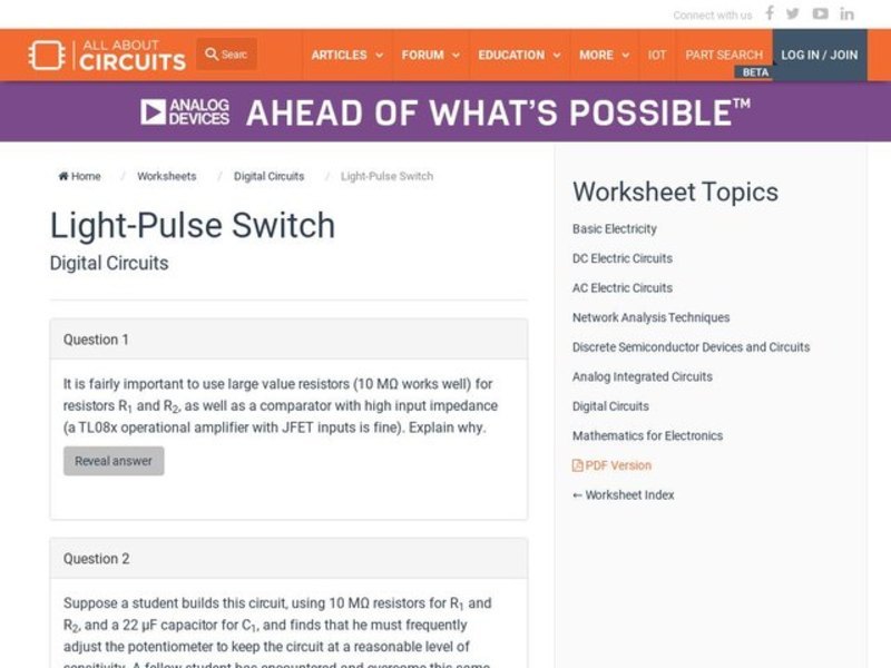 Light-Pulse Switch Interactive