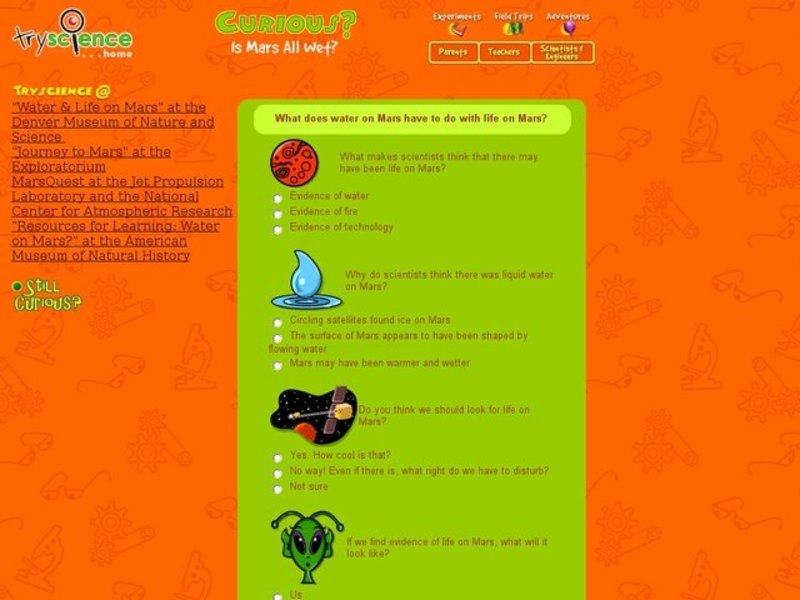 Curious?  Is Mars All Wet? Interactive