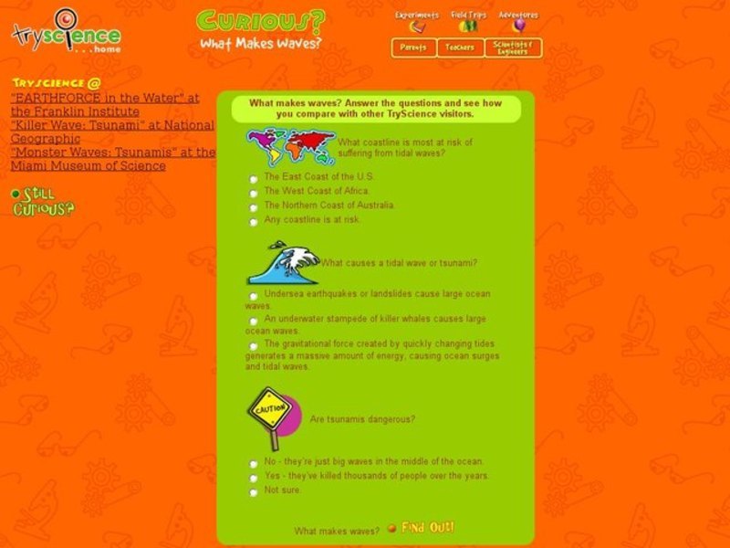 Curious?  What Makes Waves? Interactive