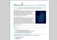 Hand Biometrics Technology Lesson Plan