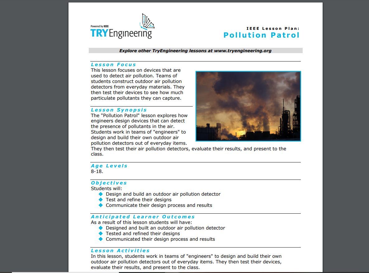 Pollution Patrol Lesson Plan