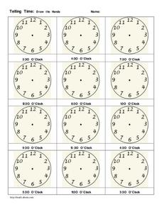 Draw the hands Worksheet